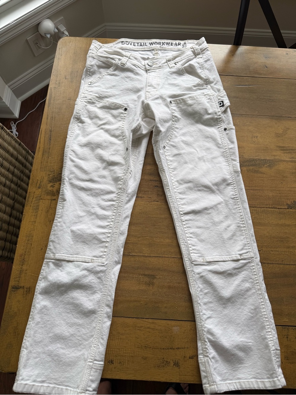 Dovetail Workwear White Anna task Pants